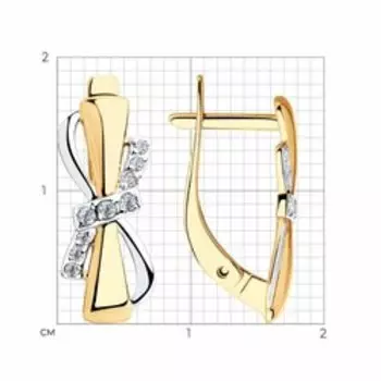 Золотые серьги с фианитами