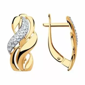 Золотые серьги с фианитами