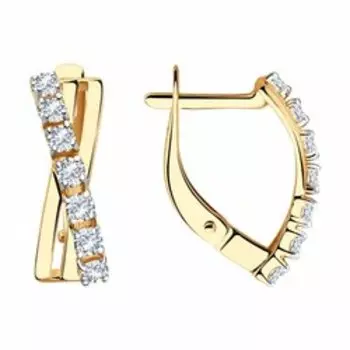 Золотые серьги с фианитами