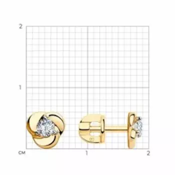 Золотые серьги с фианитами