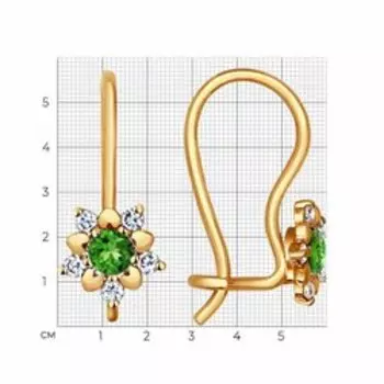 Золотые серьги с фианитами