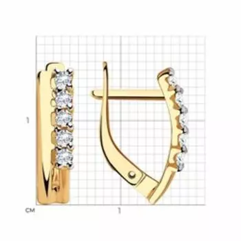 Золотые серьги с фианитами