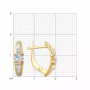 Золотые серьги с фианитами