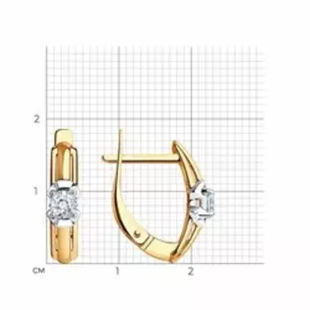 Золотые серьги с фианитами