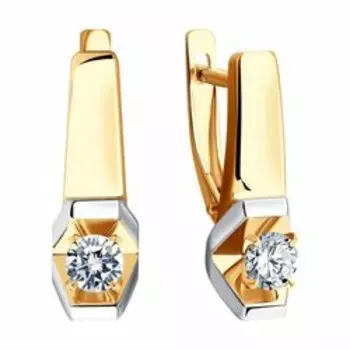 Золотые серьги с фианитами