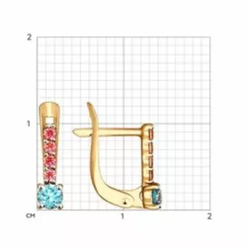 Золотые серьги с фианитами