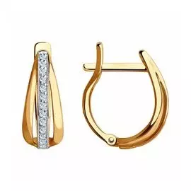 Золотые серьги с фианитами