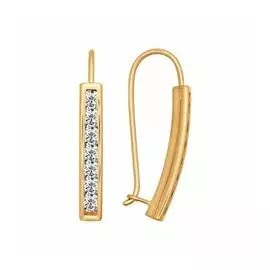 Золотые серьги с фианитами