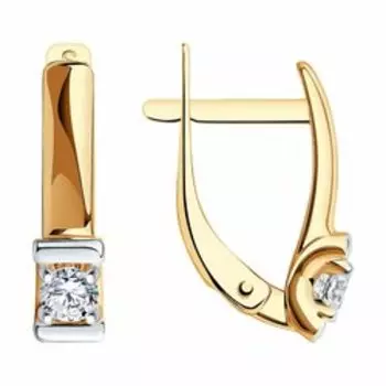 Золотые серьги с фианитами