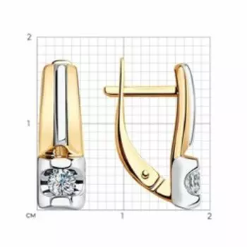 Золотые серьги с фианитами