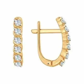 Золотые серьги с фианитами