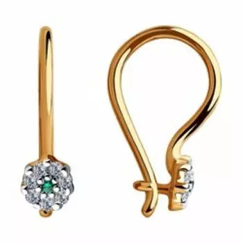 Золотые серьги с фианитами