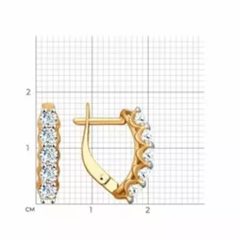 Золотые серьги с фианитами