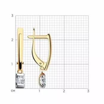 Золотые серьги с фианитами