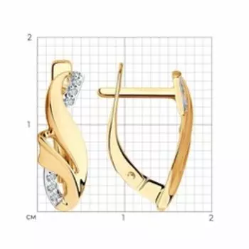 Золотые серьги с фианитами