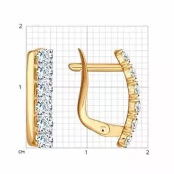 Золотые серьги с фианитами