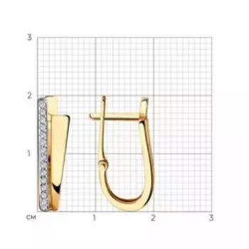 Золотые серьги с фианитами