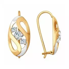 Золотые серьги с фианитами