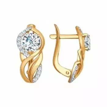 Серьги из золота с фианитами