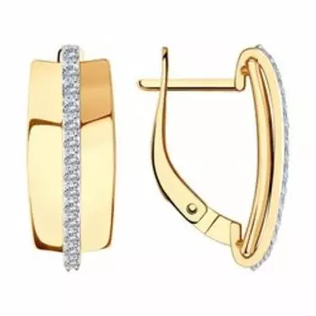 Золотые серьги с фианитами