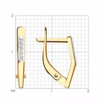 Золотые серьги с фианитами