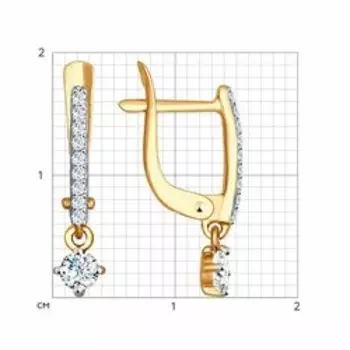 Золотые серьги с фианитами