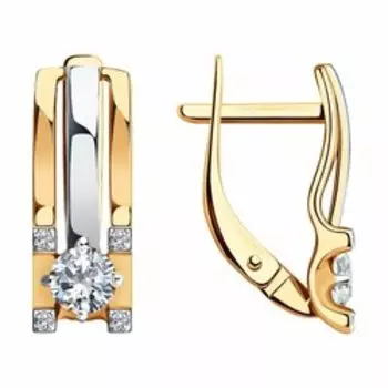 Золотые серьги с фианитами