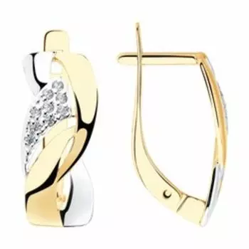 Золотые серьги с фианитами