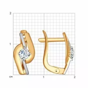 Золотые серьги с фианитами