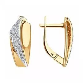 Золотые серьги с фианитами