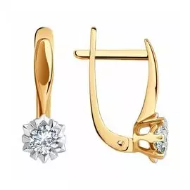 Золотые серьги с фианитами