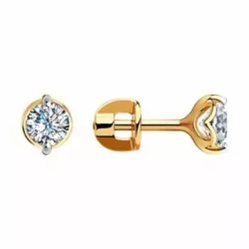 Золотые серьги с фианитами