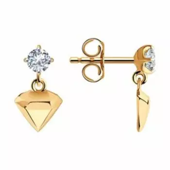 Золотые серьги с фианитами