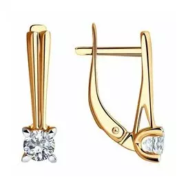 Золотые серьги с фианитами