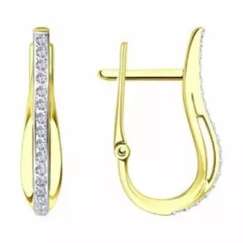 Золотые серьги с фианитами