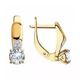 Золотые серьги с фианитами