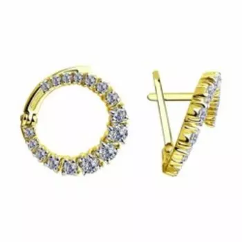 Золотые серьги с фианитами