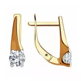 Золотые серьги с фианитами