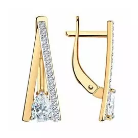 Золотые серьги с фианитами