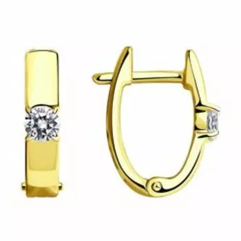 Золотые серьги с фианитами