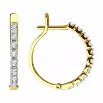 Золотые серьги с фианитами