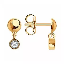 Золотые серьги с фианитами