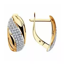 Золотые серьги с фианитами