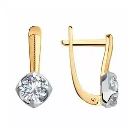 Золотые серьги с фианитами