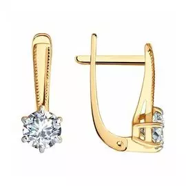 Золотые серьги с фианитами