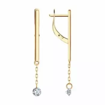 Золотые серьги с фианитами