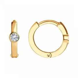 Золотые серьги с фианитами