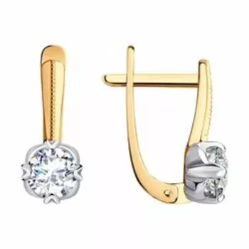 Золотые серьги с фианитами