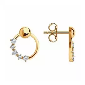 Золотые серьги с фианитами