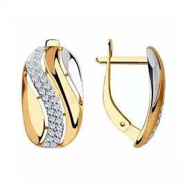 Золотые серьги с фианитами